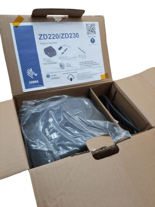 Zebra ZD220d ZD22042-D01G00EZ Barcode Label Printer w/ Power Adapter and Box