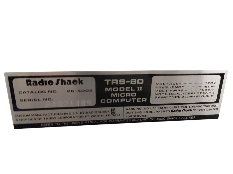 Vintage Radio Shack TRS-80 Model:2 Micro Computer ( Parts n' Pieces ) =