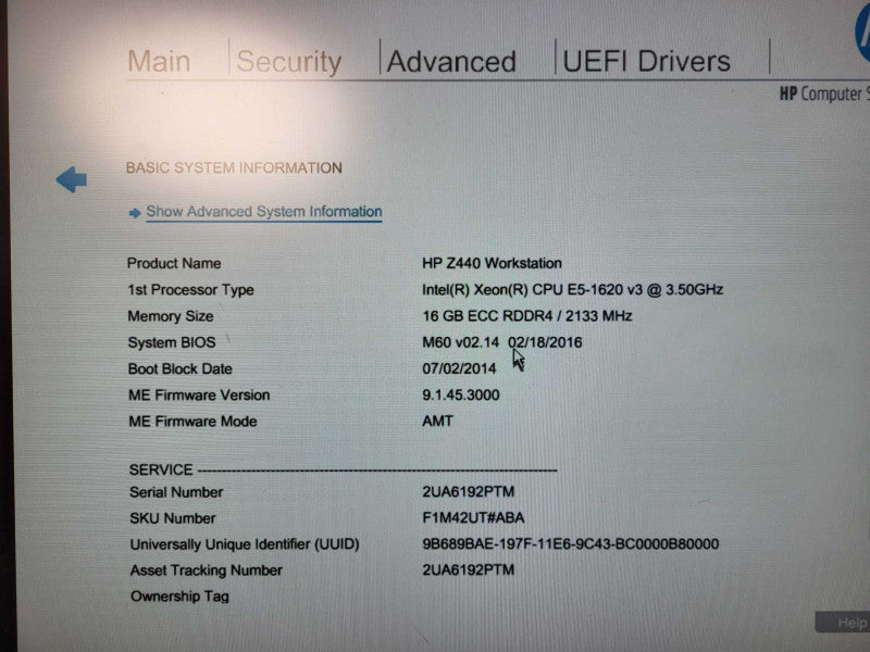 HP Z440 Workstation | Xeon E5-1620 v3 @ 3.50GHz, 16GB DDR4, 256GB SSD, No GPU Q$