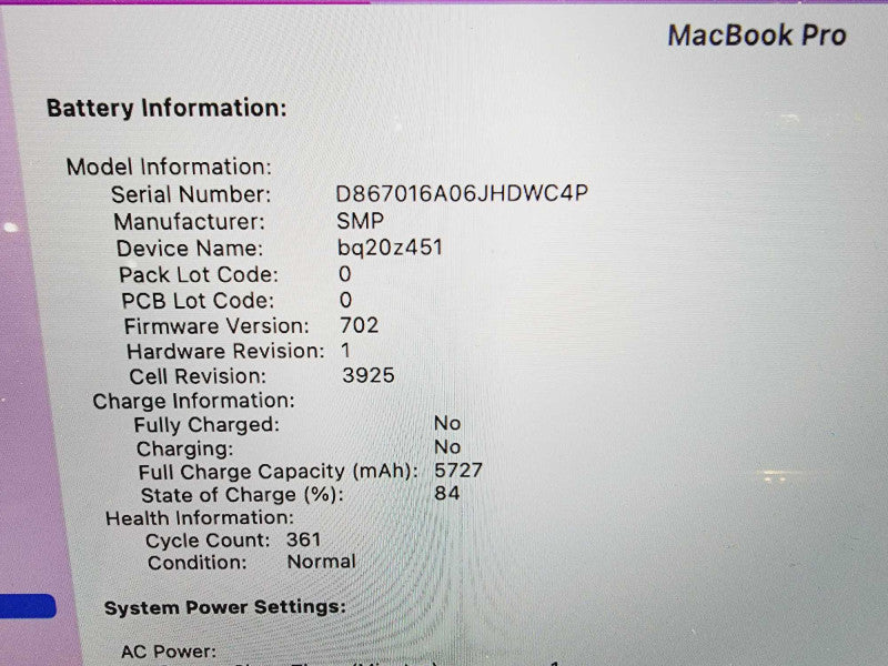 Apple Macbook Pro 2016 15" 4-Core i7-6700HQ @ 2.6GHz 16GB DDR3 1TB SSD (