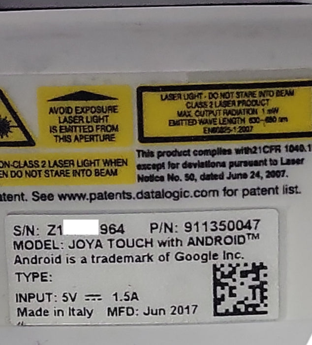 Datalogic JOYA TOUCH Android Barcode Reader Mobile Computer _