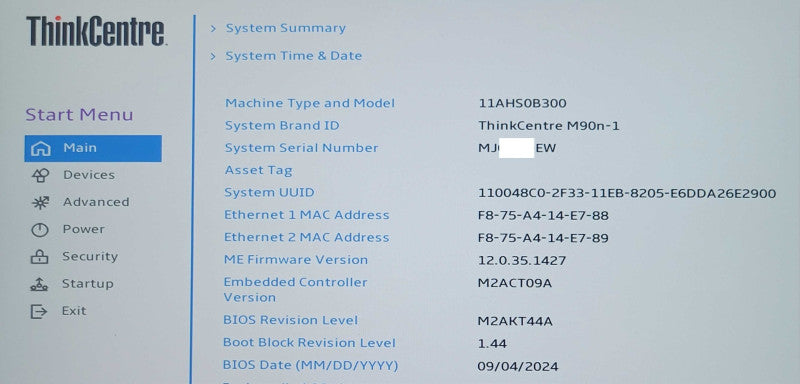 Lenovo ThinkCentre M90n-1 Core i3-8145U 4GB DDR4 512GB SSD w/ Power adapter _