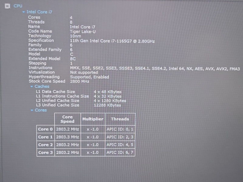 Lenovo ThinkPad 20TA0025U E14 Gen2 i7-1165G7 16GB 256GB NVMe read - Lap200
