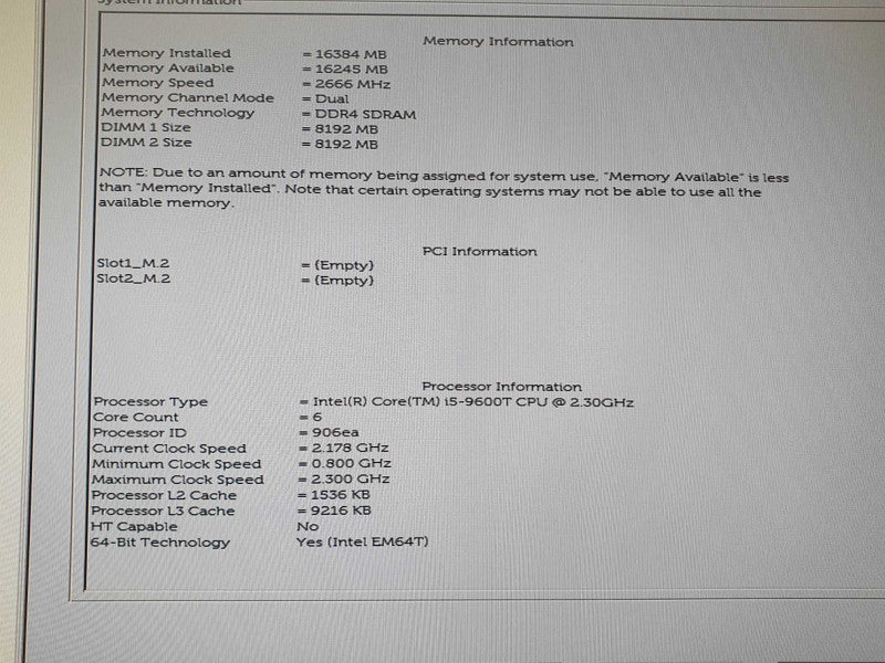 Dell Optiplex 5070 Micro | i5-9600T @ 2.3GHz | 16GB DDR4 | No HDD/OS