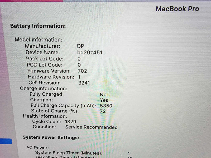 Apple Macbook Pro Retina 2015 15" 4-Core i7-4770HQ @ 2.2GHz 16GB DDR3 250GB SSD (
