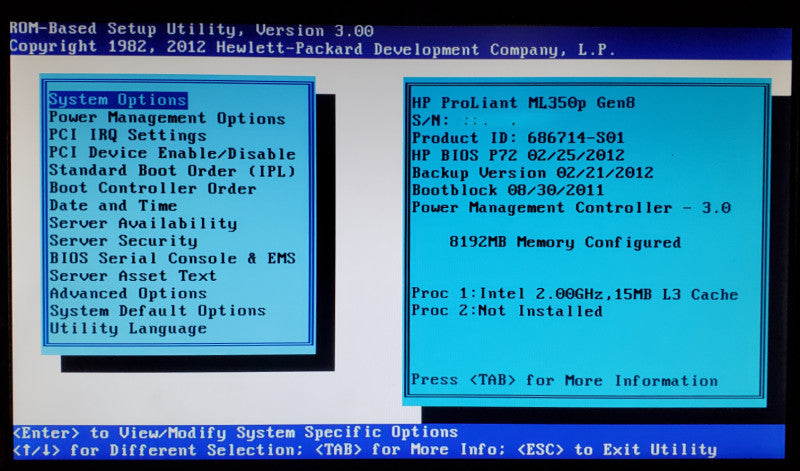 HP ProLiant ML350p Gen8 | 1x Xeon E5-2620 0 | 8GB DDR3 | No HDD | P420i