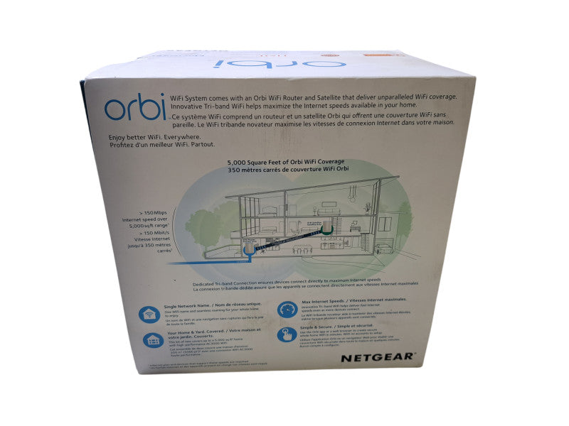 NETGEAR Orbi AC3000 | Tri-Band Whole Home Wi-Fi Mesh System (RBK50)