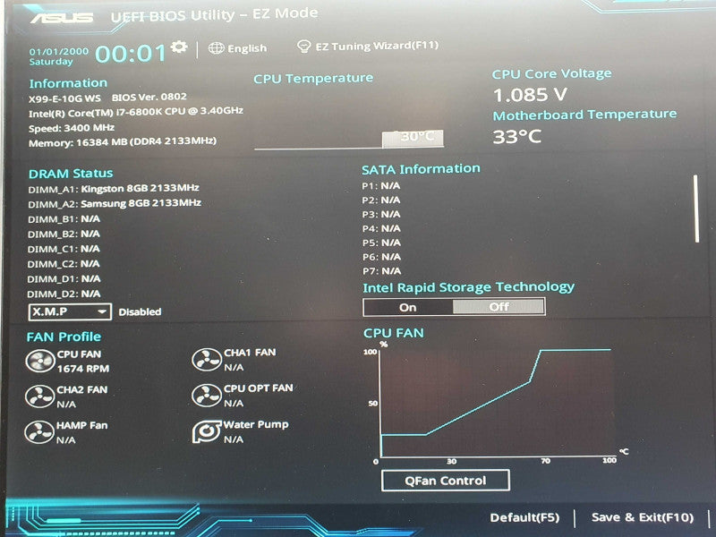 ASUS X99-E-10G WS LGA 2011-V3 | i7-6800K @ 3.4GHz | 16GB DDR4 Combo Q