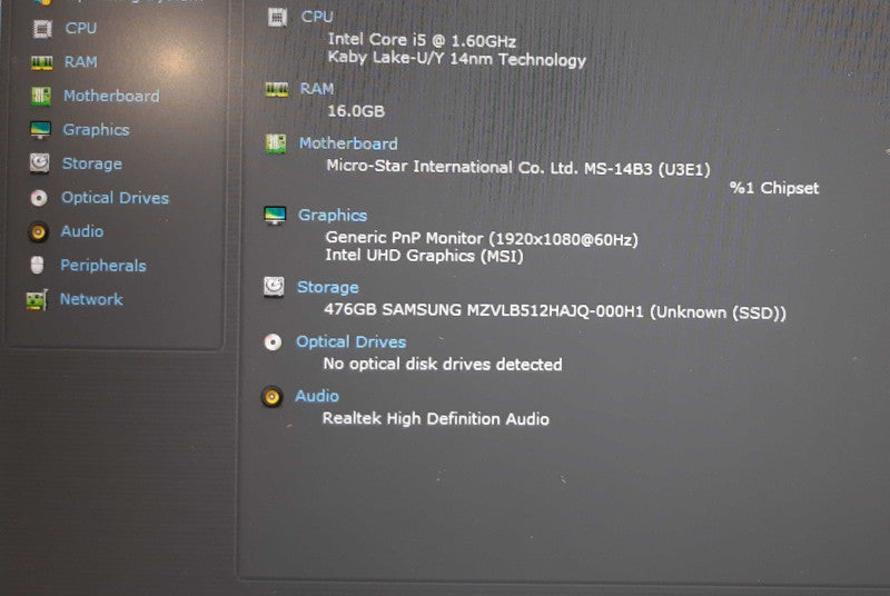 MSI Modern 14 A10M, Intel i5-10210U, 16GB RAM, 512GB SSD | READ  Lap200