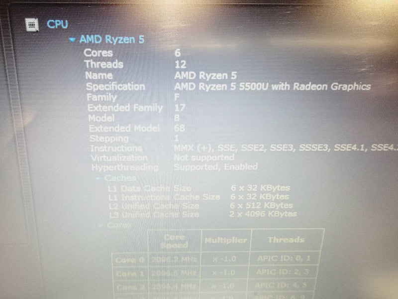 Lenovo ThinkPad E14 Gen 3 6-Core Ryzen 5 5500U @ 2.1GHz 23GB DDR4 256GB SSD ( Lap200
