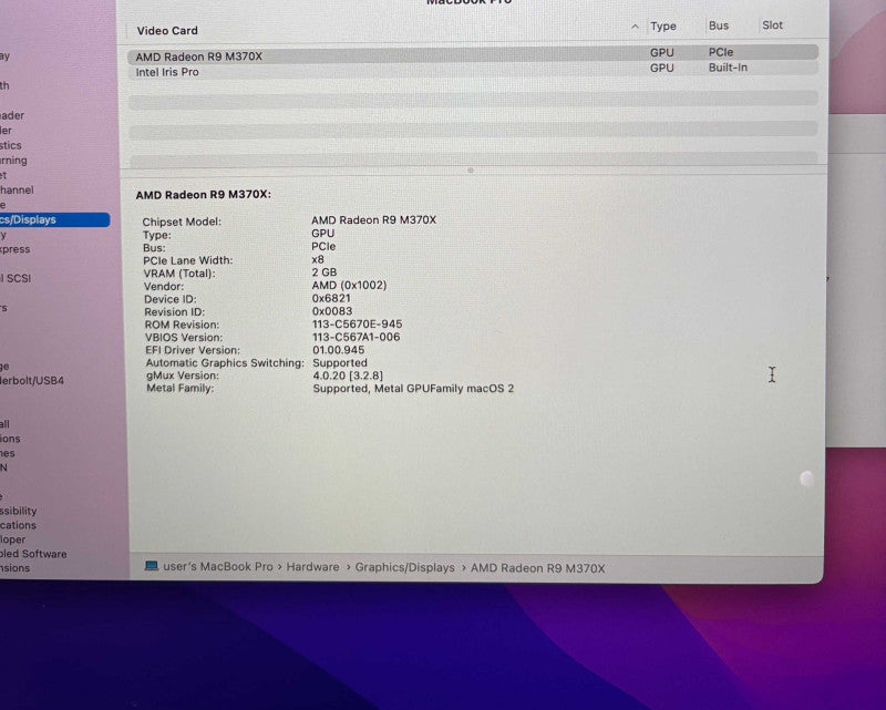 Apple MacBook Pro 15 Mid 2015 i7-4870HQ Radeon R9 M370X 16GB RAM 256SSD READ!