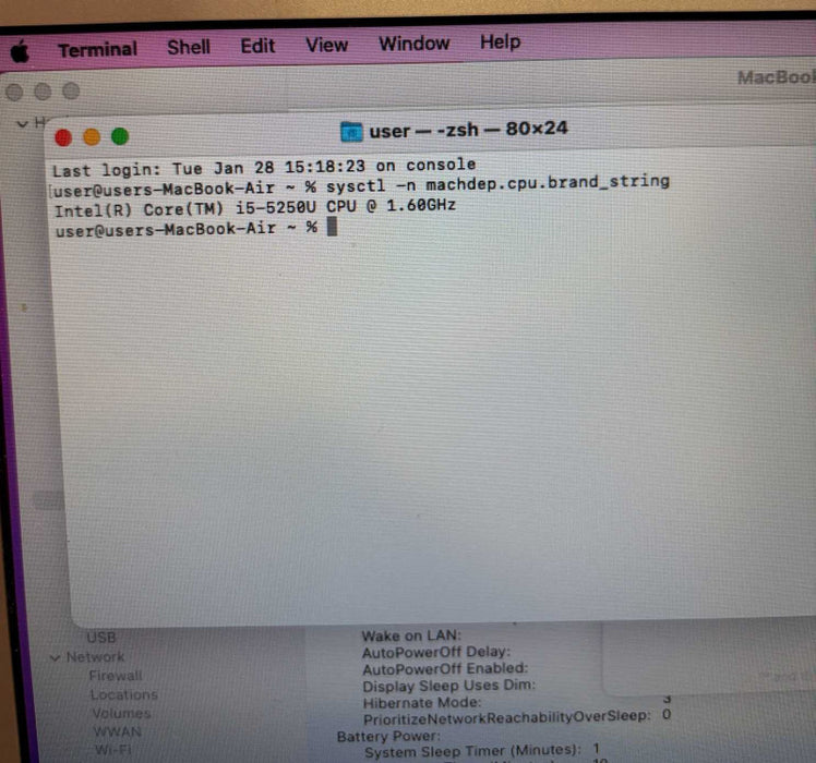Apple MacBook Air 13" Early 2015 i5-5250U 4GB RAM 256SSD No Power Adapter