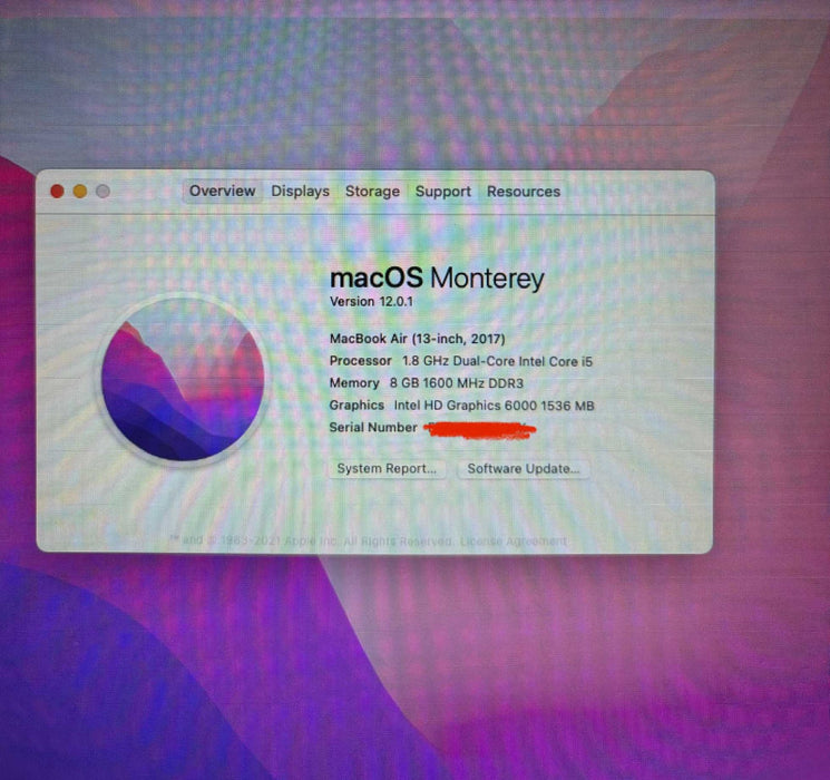 Apple MacBook Air 13" 2017 i5-5350U 8GB RAM 128GB SSD No Power Adapter