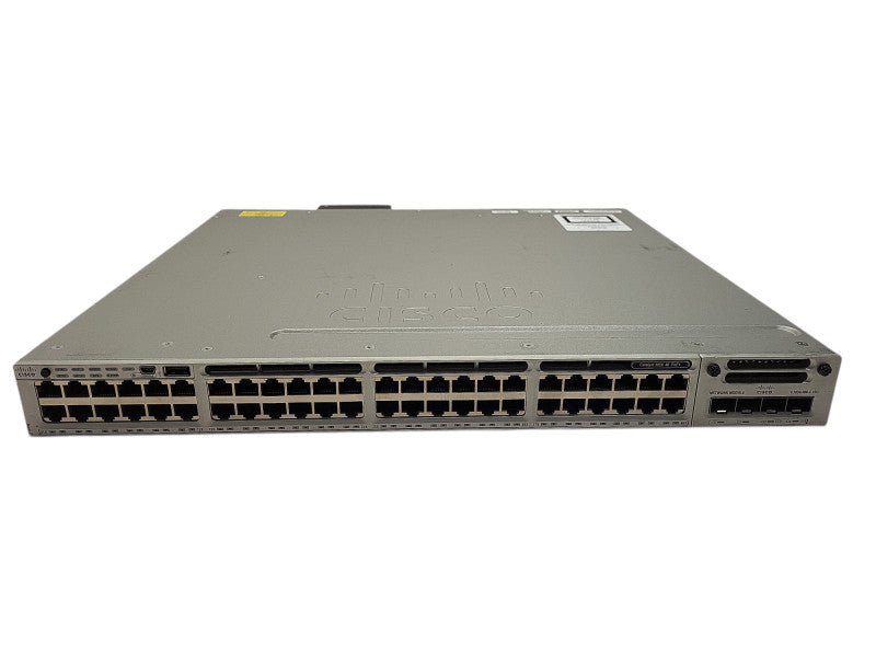 Cisco WS-C3850-48F-S 48-Port Gigabit PoE+ Switch, 1x 1100W PSU C3850-NM-2-10 !