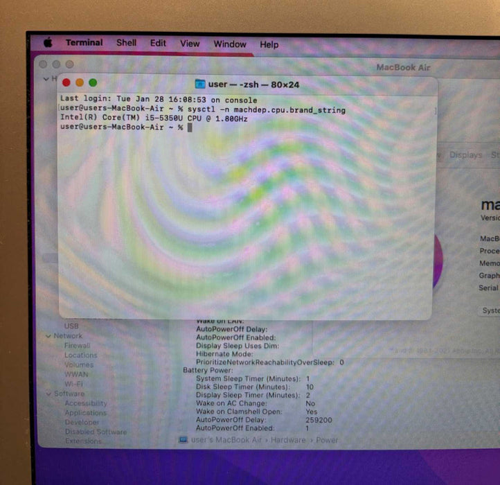 Apple MacBook Air 13" 2017 i5-5350U 8GB RAM 256GB SSD No Power Adapter