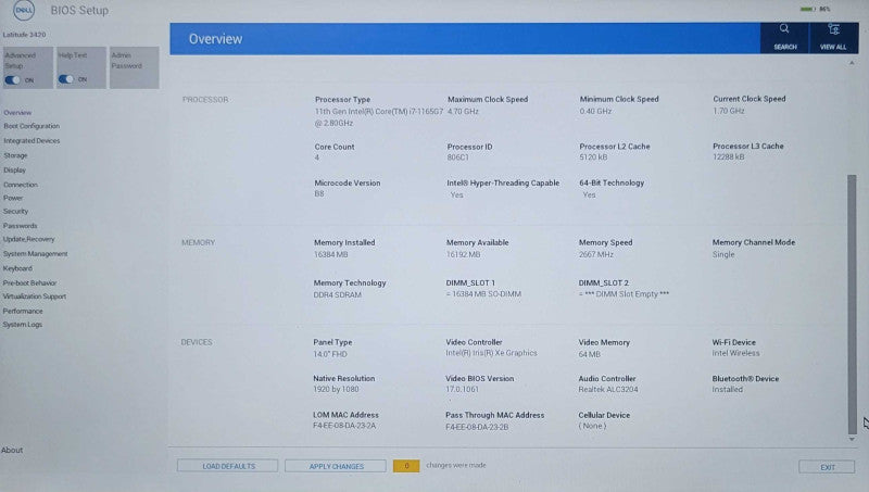 Dell Latitude 3420 Intel Core i7-1165G7 4.7GHz 16GB DDR4 256GB SSD 14" READ _ Lap200