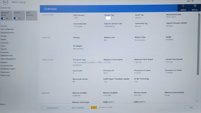 Dell Latitude 3420 Intel Core i7-1165G7 4.7GHz 16GB DDR4 256GB SSD 14" READ _ Lap200
