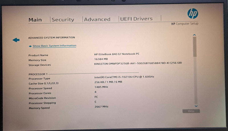 HP EliteBook 840 G7 | i5-10210U @1.60GHz, 16GB DDR4, 256GB NVMe *READ*  Lap200