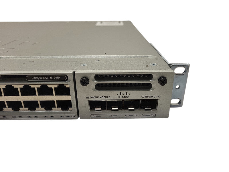 Cisco WS-C3850-48F-S 48-Port Gigabit PoE+ Switch, 1x 715W PSU C3850-NM-2-10G Q$
