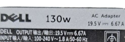 Genuine Dell 130W 4.5MM (Thin Tip) 6.67A 19.5V AC Laptop Charging Adapter Q