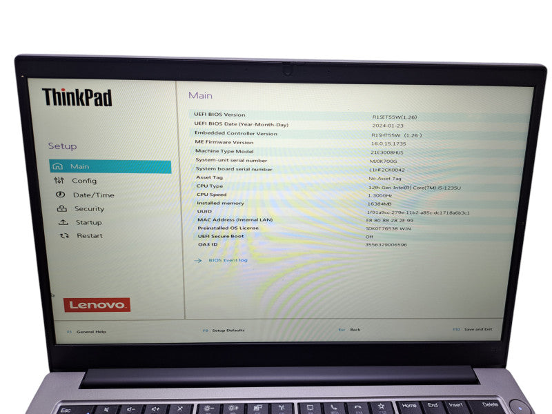 Lenovo ThinkPad E14 Gen 4 | Core i5-1235U @1.30GHz, 16GB DDR4, 256GB NVMe  Lap200