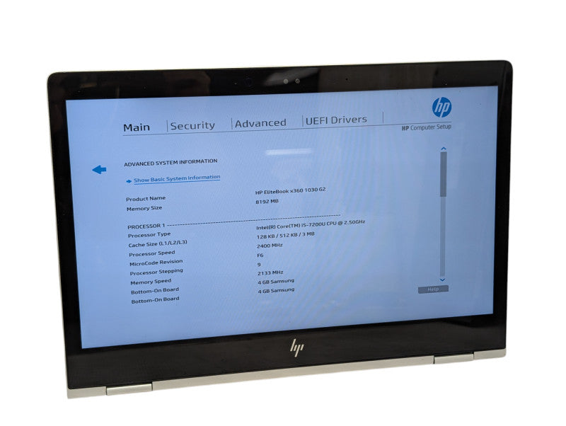 HP EliteBook x360 1030 G2 TouchScreen Intel Core i5-7200U 8GB RAM 256GB NVMe  Q- Lap200