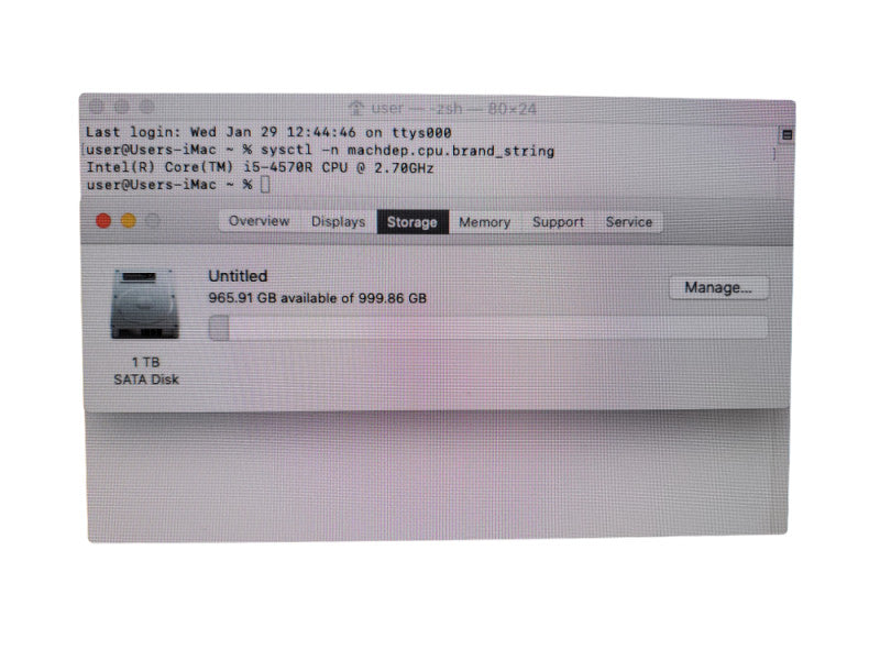 Apple iMac 21.5” 2013 A1418 Core i5-4570R - 8GB RAM - 1TB HDD [READ]