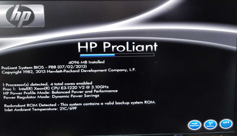 HP ProLiant ML10, Xeon E3-1220 v2 @3.10GHz, 4GB DDR3, No HDD