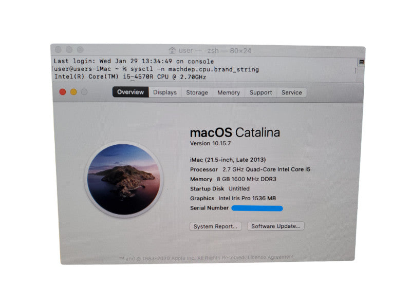 Apple iMac 21.5” 2013 A1418 Core i5-4570R - 8GB RAM - 1TB HDD [READ]