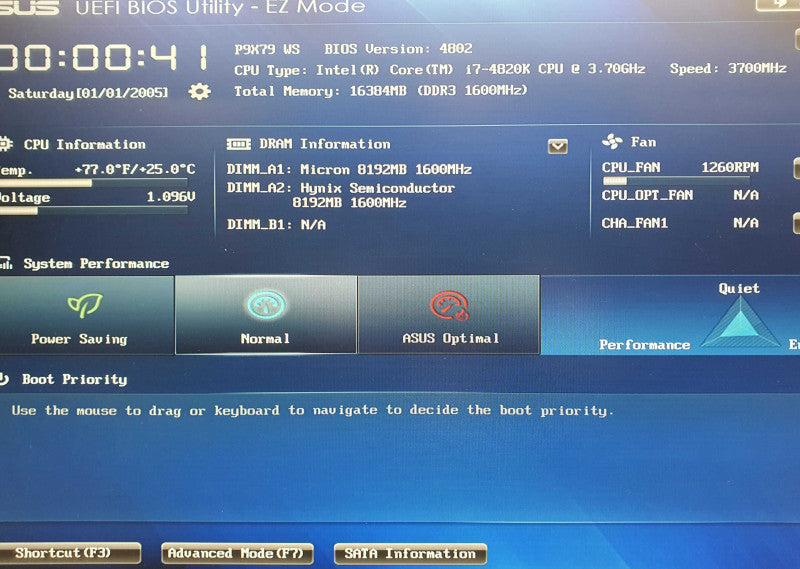 ASUS P9X79 WS LGA2011 | i7-4820K @ 3.7GHz | 16GB DDR3 | w/ I/O Shield
