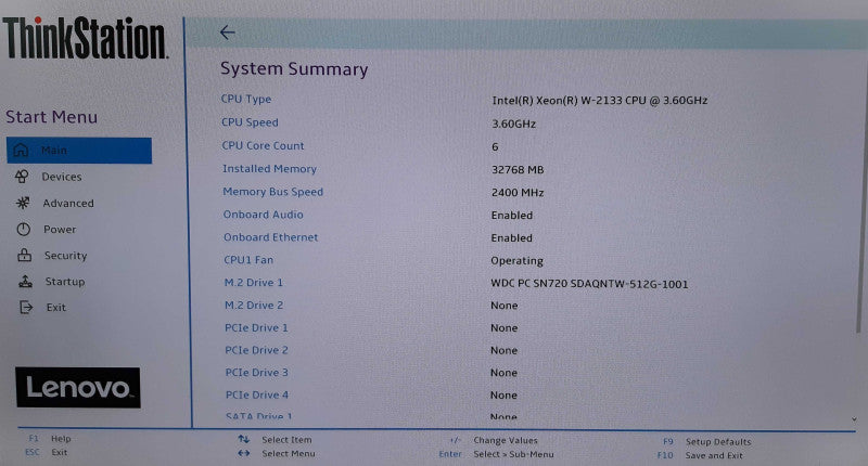 Lenovo ThankStation P520C, Xeon W-2133 @3.6GHz, 32GB DDR4, NO HDD, No GPU
