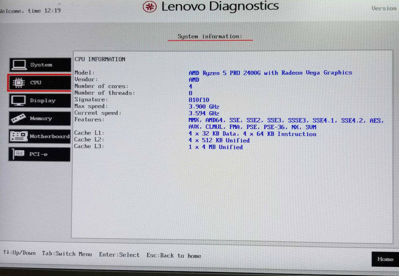 Lenovo ThinkCentre M725s SSF | AMD Ryzen 5 Pro 2400G @3.90GHz | 8GB RAM
