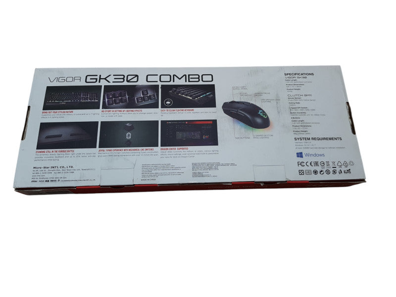 Open-Box MSI Vigor GK30 Gaming Combo, Wired Mouse and Keyboard