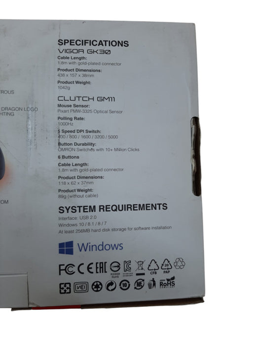 Open-Box MSI Vigor GK30 Gaming Combo, Wired Mouse and Keyboard