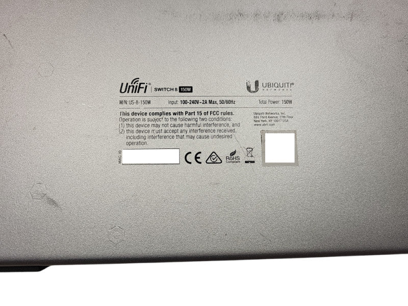 Ubiquiti Unifi 8-port PoE 150W + 2-port SFP Ethernet Switch - US-8-150W $