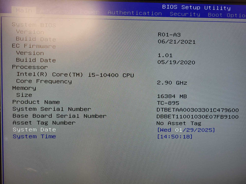 Acer Aspire TC-895-ES11 Tower Desktop i5-10400 16GB RAM 256GB NVme $