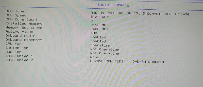 Lenovo IdeaCentre 310S 08ASR, AMD A9-9430 @ 3.2GHz, Radeon R5, 8GB DDR4