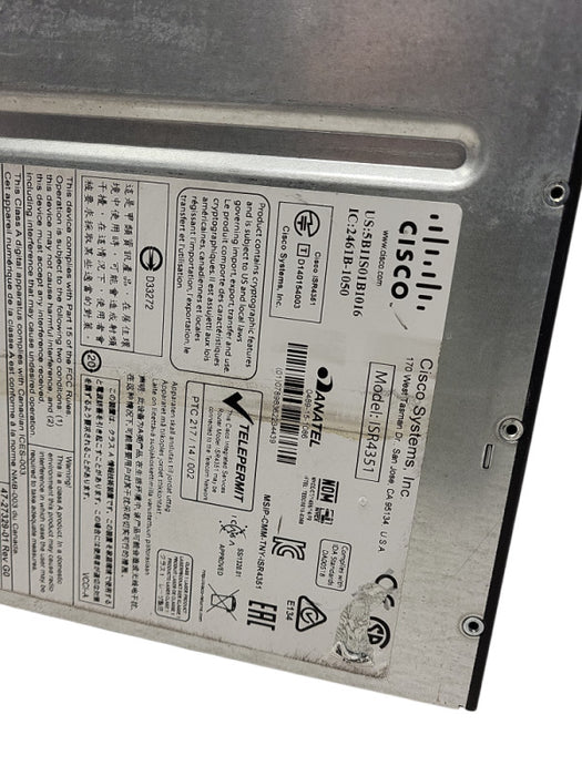 Cisco 4351 Integrated Services Router ISR4351 ISR4351/K9 w/ 1x PSU $