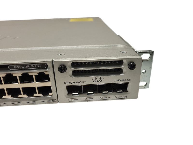 Cisco WS-C3850-48P-L 48-Port PoE+ Gigabit Switch w/ C3850-NM-2-10G, 715W PSU $