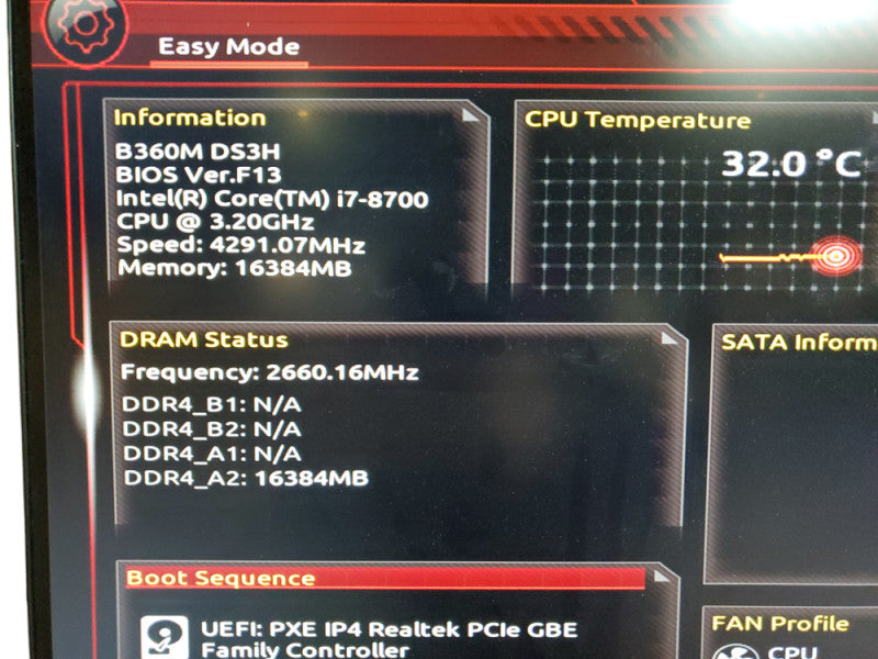 Custom Desktop Gigabyte B360M DS3H Core I7-8700 | 16GB Ram | No HDD