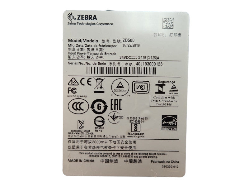 Zebra ZD500 Desktop Direct Thermal/Thermal Transfer Printer, READ