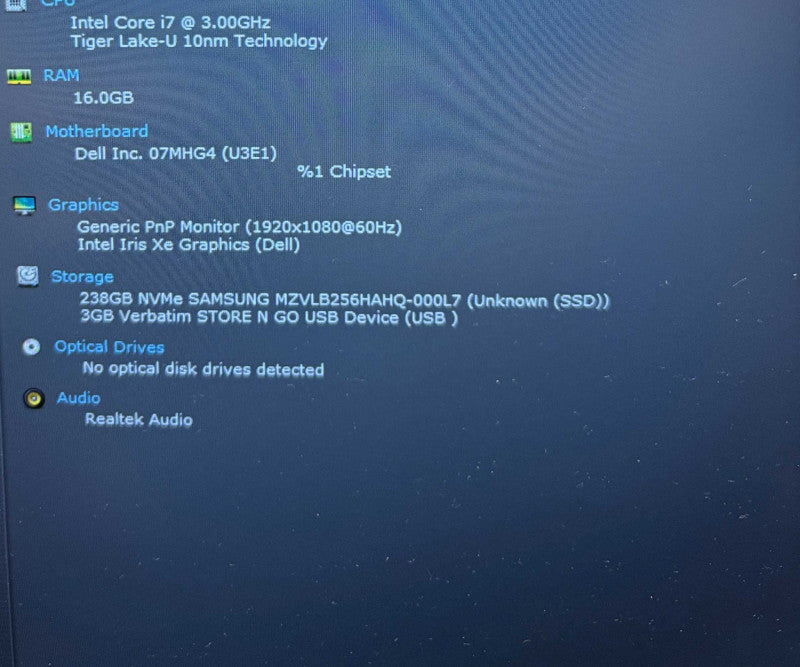 Dell Latitude 7420 Intel Core i7-1165G7@3GHz 16GB RAM 256GB SSD  Lap200