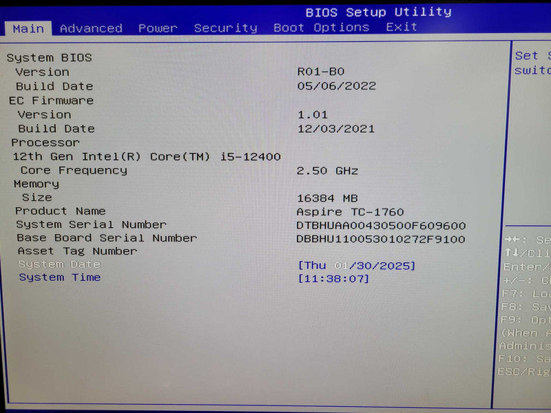 Acer Aspire TC-1760 - Core i5-12400 | 16GB RAM | 256GB NVMe %