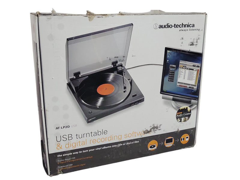 Open-Box audio technica USB turntable & Digital recording AT-LP2D-USB _