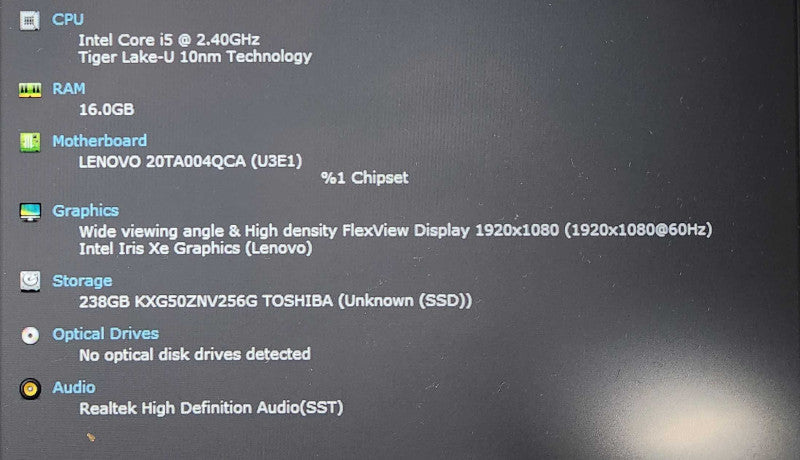 Lenovo ThinkPad E14 Gen2 i5-1135G7 16GB DDR4 256GB NVMe, FR Keyboard  Lap200