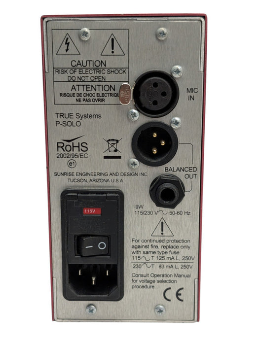 TRUE Systems P-SOLO Precision microphone preamp Please READ  -
