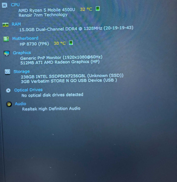 HP ProBook 455 G7 AMD Ryzen 5-4500U Radeon GPU 16GB RAM 256GB SSD  Lap200