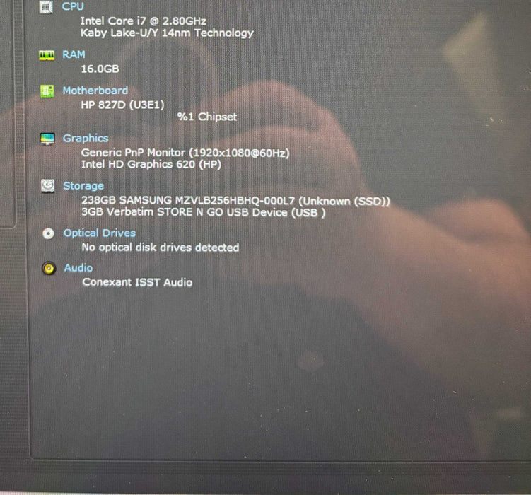HP EliteBook x360 1030 G2 TOUCH i7-7600U@2.8GHz 16GB RAM 256GB SSD  Lap200