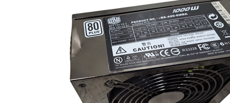 Cooler Master 1000 W 24 Pin ATX Desktop Power Supply RS-A00-EMBA Non-Modular