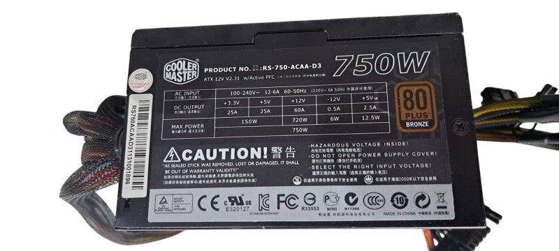 Cooler Master GX Bronze 750W RS-750-ACAA-D3 ATX 12V 80 Plus Bronze